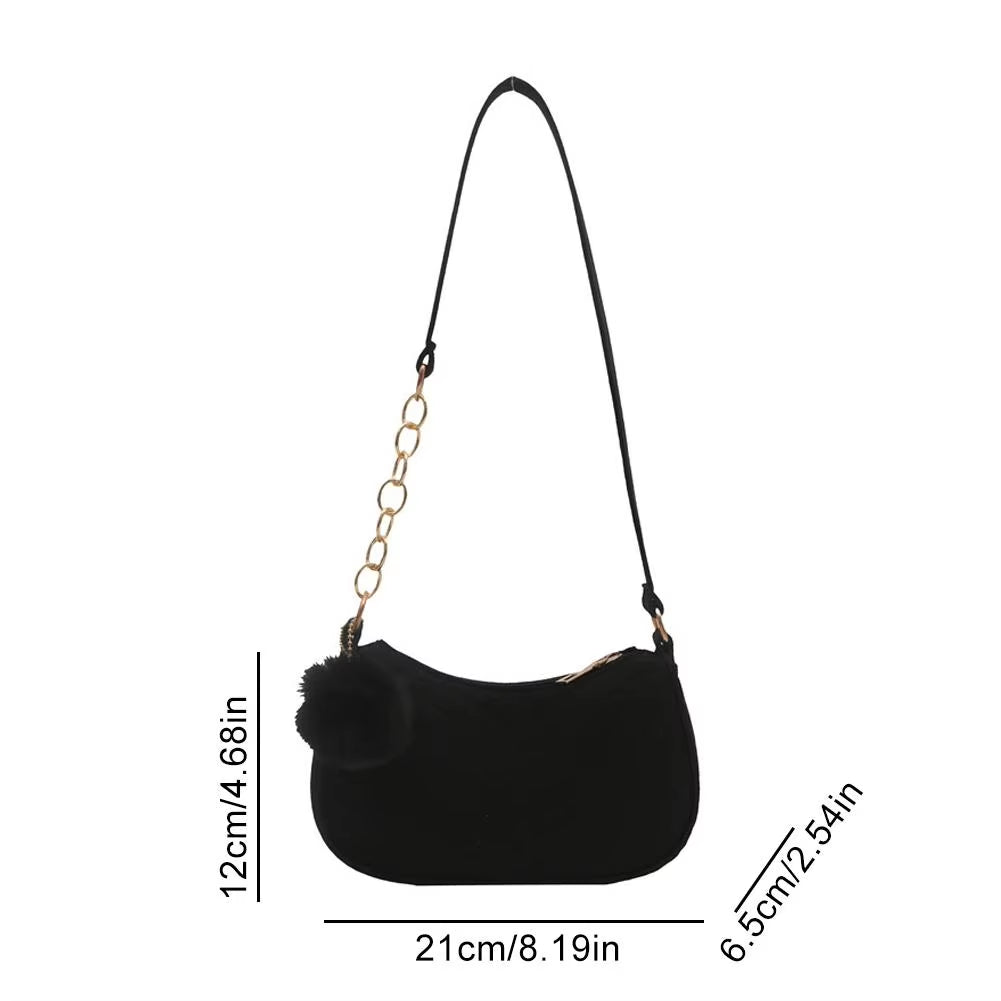 Mini Women Shoulder Bags Fashion Felt Women's Bag Advanced Design Underarm Handbags Mini Saddle Bag