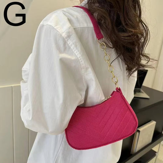 Mini Women Shoulder Bags Fashion Felt Women's Bag Advanced Design Underarm Handbags Mini Saddle Bag