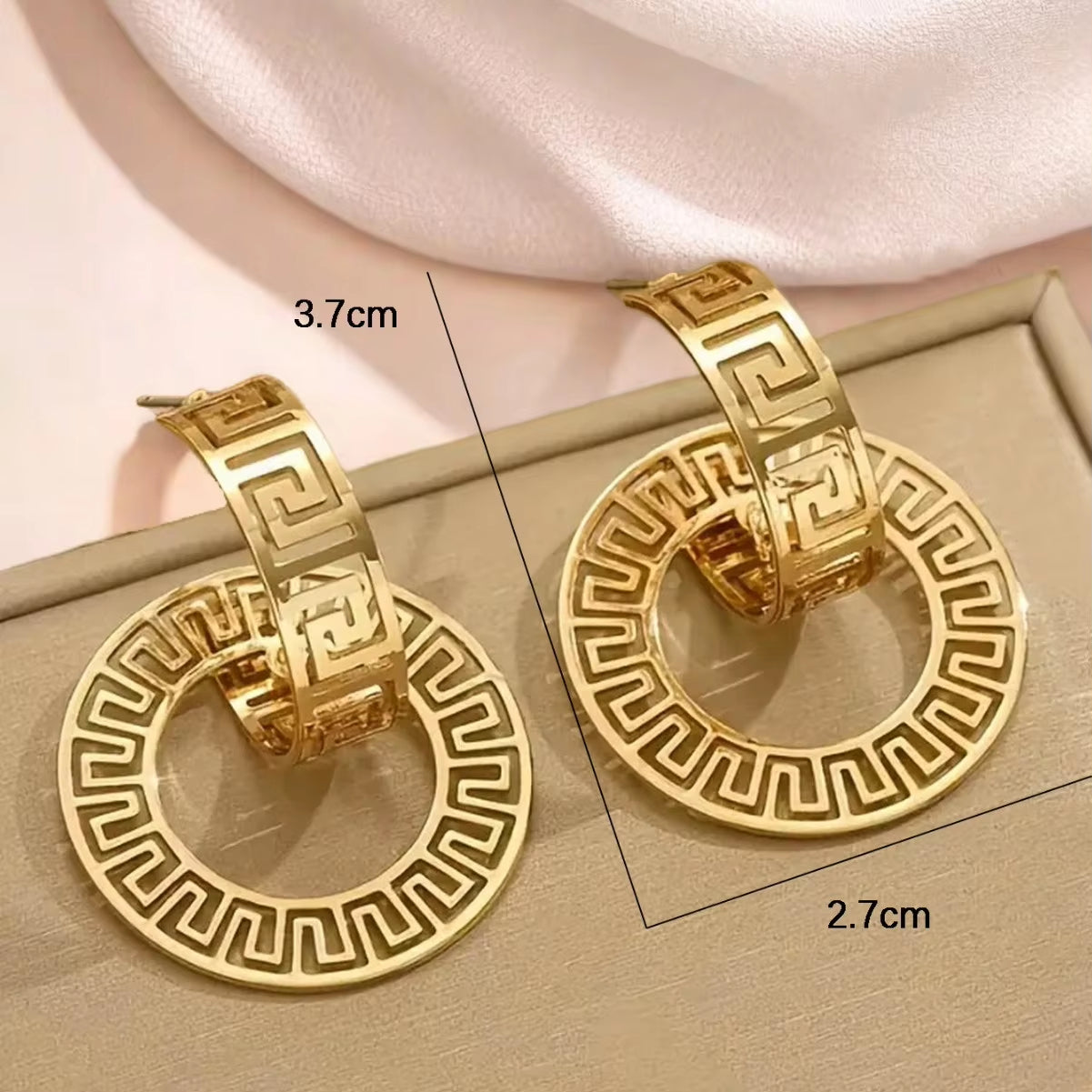 Personalized Stud Earrings For Women Girls Hollow Geometric Retro Ear Accessories