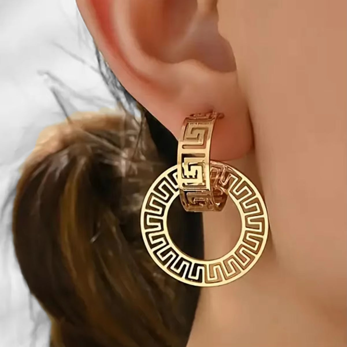 Personalized Stud Earrings For Women Girls Hollow Geometric Retro Ear Accessories
