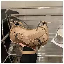 Y2K Vintage PU Leather Women Shoulder Bag Small Crossbody Bag