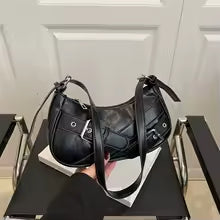 Y2K Vintage PU Leather Women Shoulder Bag Small Crossbody Bag