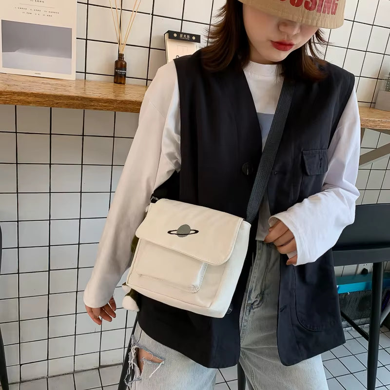Small Bag Canvas Shoulder Bag For Women Print Crossbody Bags