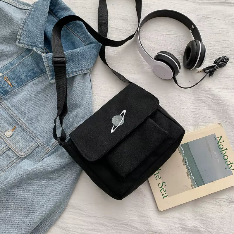 Small Bag Canvas Shoulder Bag For Women Print Crossbody Bags