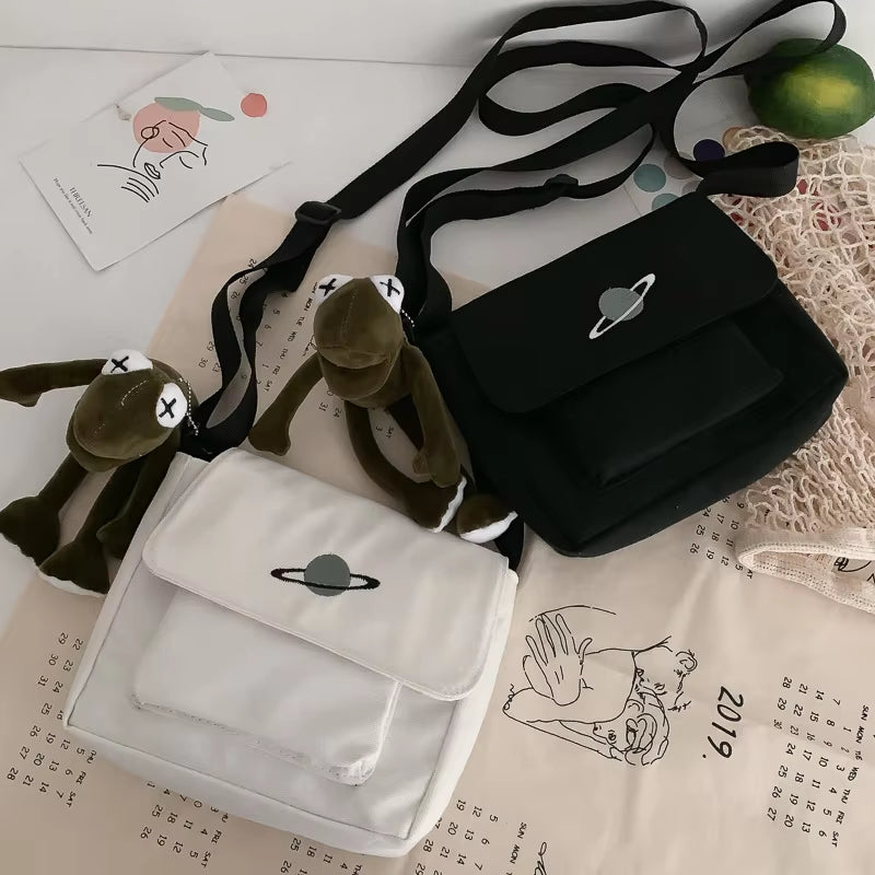 Small Bag Canvas Shoulder Bag For Women Print Crossbody Bags